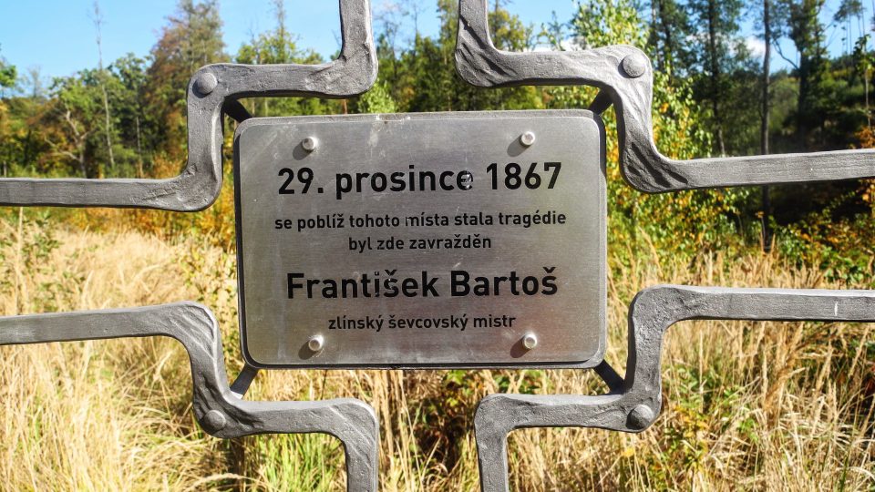 Okolí Hostišové na Zlínsku, památka na vraždu ševce Bartoše v roce 1867