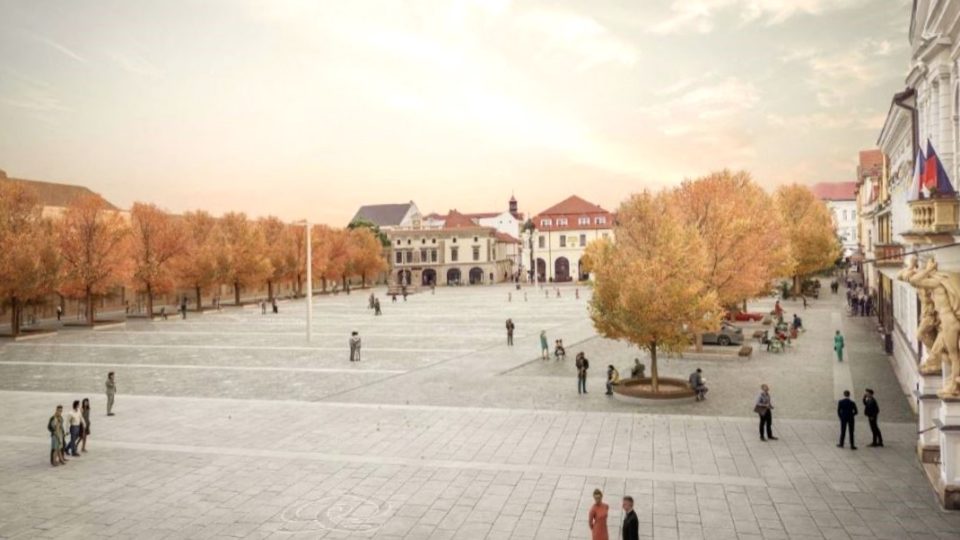 Vítězný návrh na rekonstrukci Masarykova náměstí v Uherském Hradišti, vizualizace
