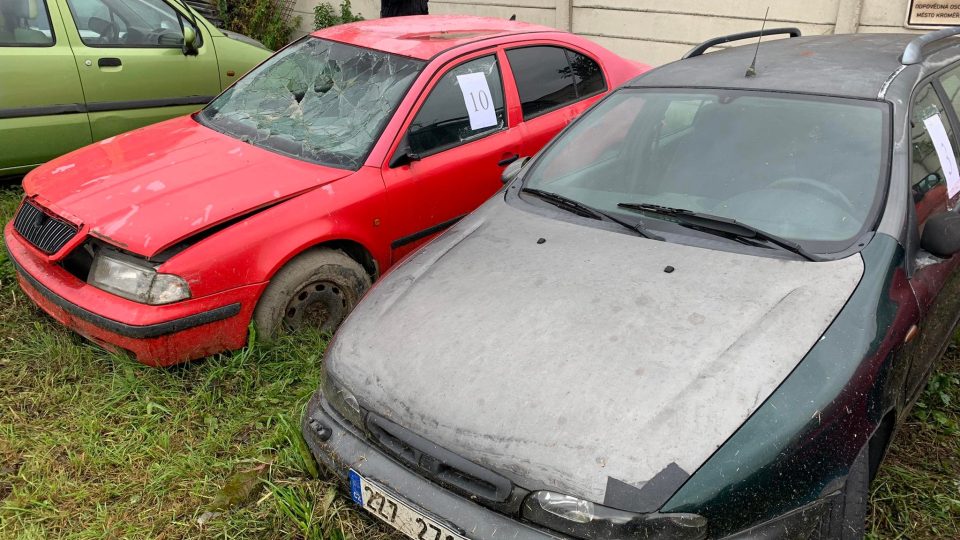 Dražba autovraků v Kroměříži