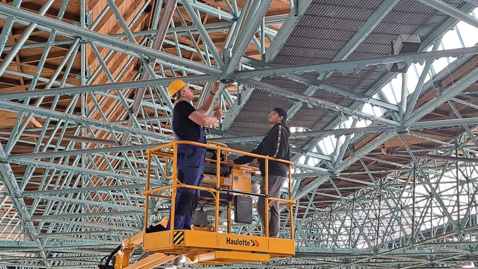 Pravidelná kontrola konstrukce střechy Zimního stadionu, Uherské Hradiště