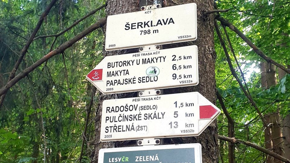 Stezka Českem - rozcestník Šerklava