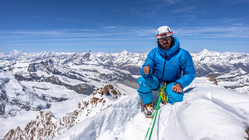 Na vrcholu nejnáročnější hory expedice - švýcarské Dufourspitze