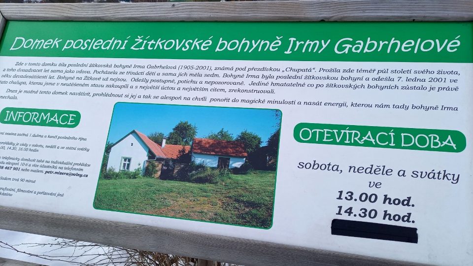 Muzeum Irmy Gabrhelové je přístupný veřejnosti