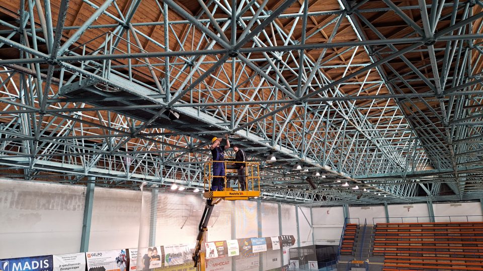 Pravidelná kontrola konstrukce střechy Zimního stadionu, Uherské Hradiště