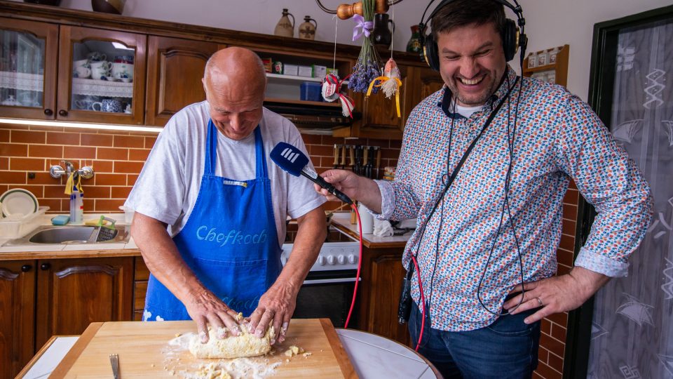 Rudolf Cibulka a Patrik Rozehnal při natáčení