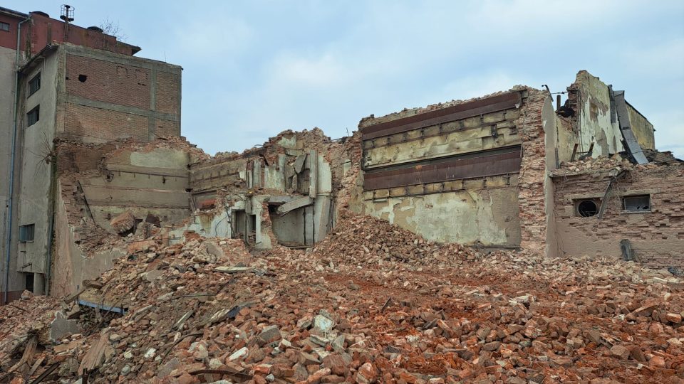 Jarošovský pivovar v Uherském Hradišti, demolice, únor 2024