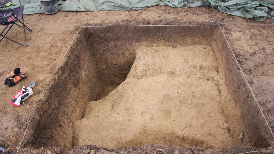 Uherský Brod, lokalita Olšava, nález germánské osady a pozůstatků z doby římské, jeden dokončený odkrytý čtverec S2
