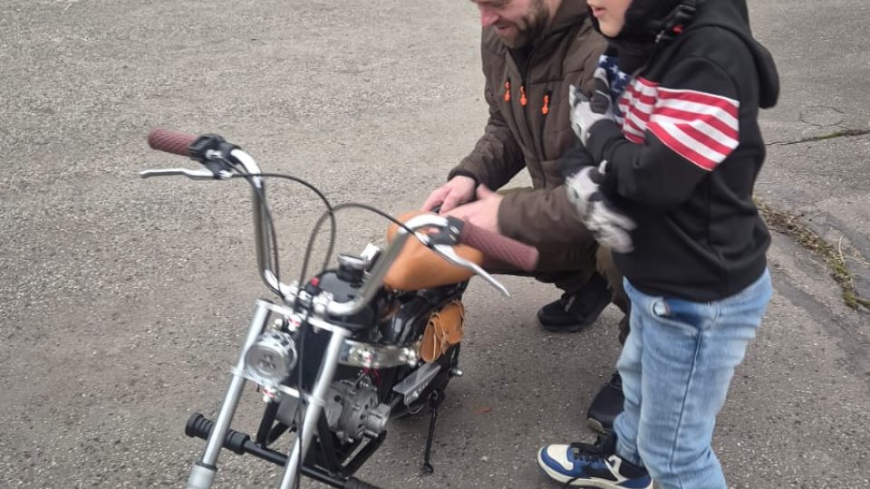 Mini-chopper z dílny motokroužku Střediska volného času Domeček ve Valašském Meziříčí