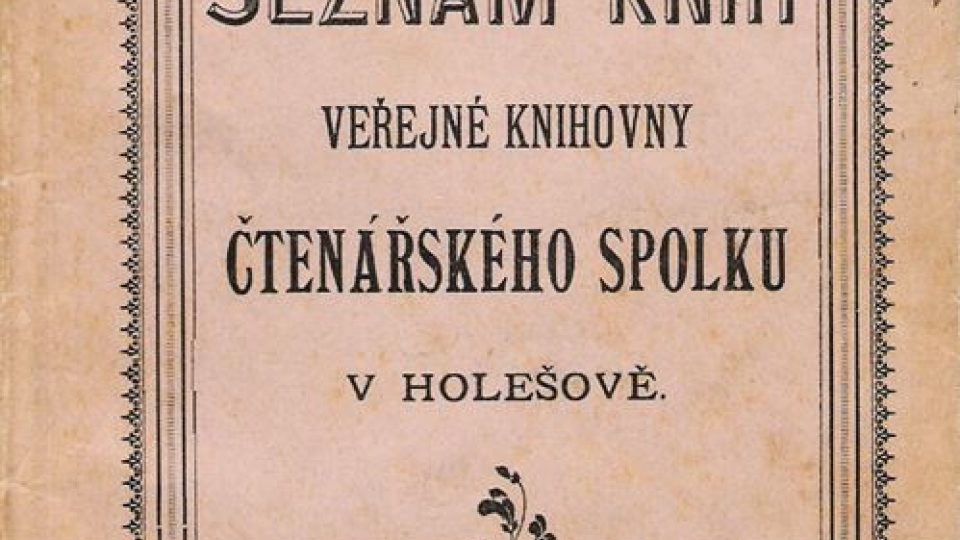 Seznam knih Veřejné knihovny Čtenářského spolku v Holešově, pravděpodobně vydán v roce 1898