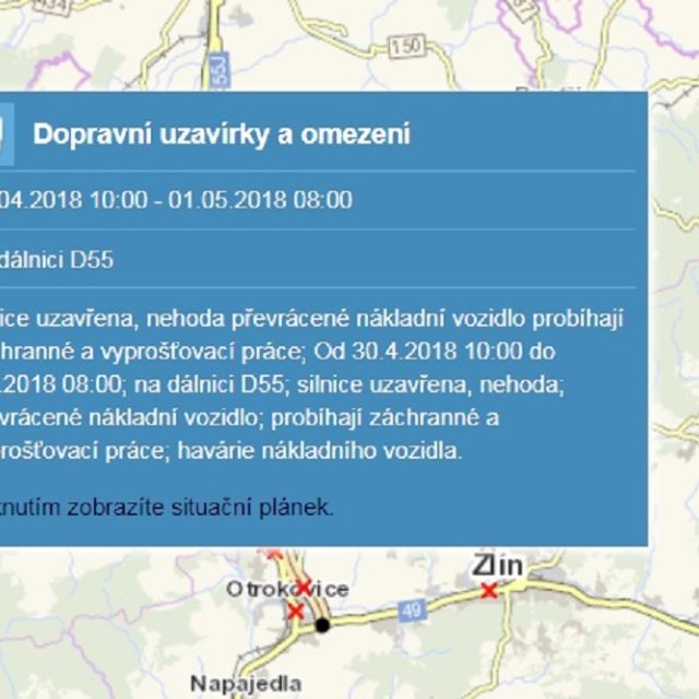 Nehoda u Otrokovic | foto:  Ředitelství silnic a dálnic