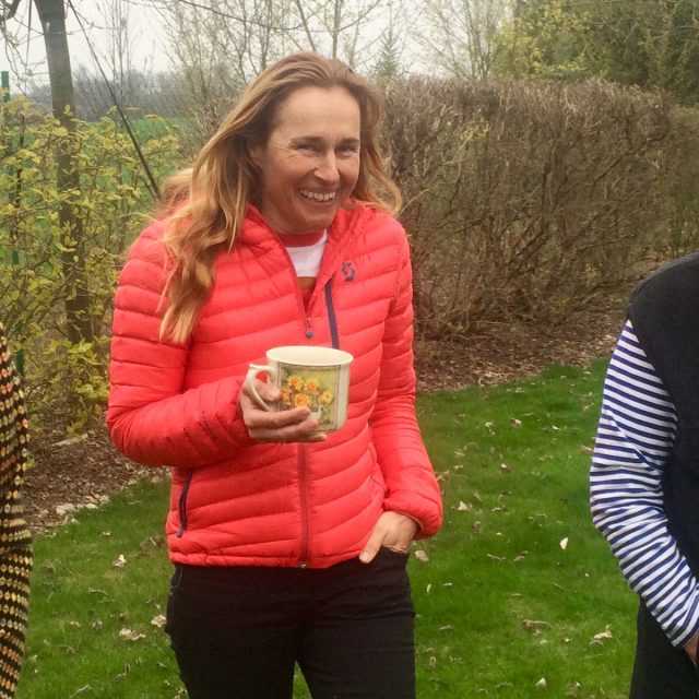 Lucie Výborná na natáčení rozhovoru s Otou Jirákem | foto: Tomáš Černý,  Český rozhlas,  Český rozhlas