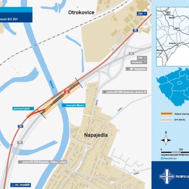 Plán výstavby mostu v Napajedlích  (D55) | foto: Ředitelství silnic a dálnic ČR
