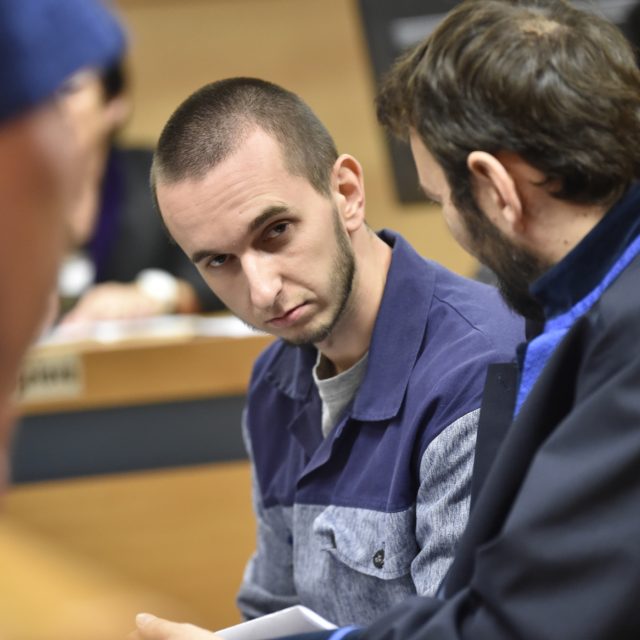 Odsouzený David Šimon v soudní síni | foto: Dalibor Glück,  ČTK