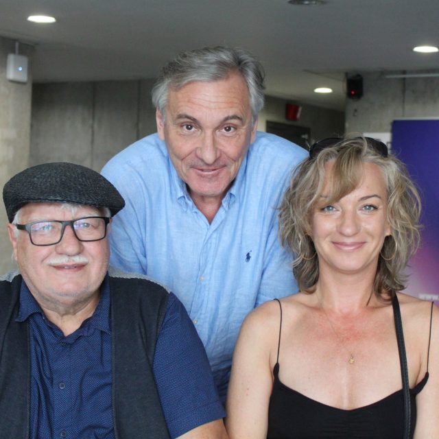 Sandra Pogodová,  Richard Pogoda a moderátor Jan Čenský | foto: Elena Horálková,  Český rozhlas,  Český rozhlas