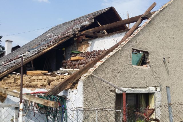 Dům,  který poničil kulový blesk v Morkovicích | foto: Pavel Sedláček