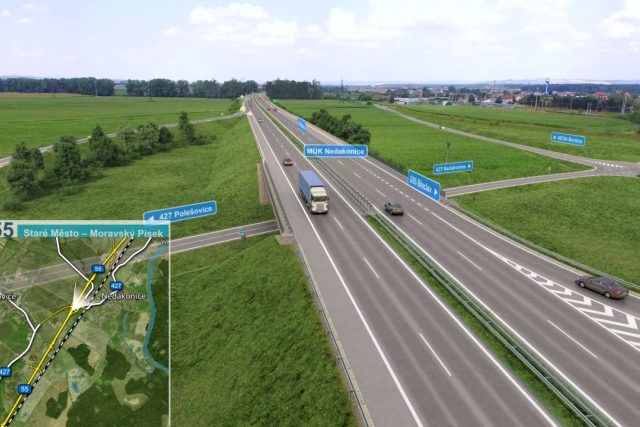 Vizualizace úseku dálnice D55 | foto: Ředitelství silnic a dálnic ČR