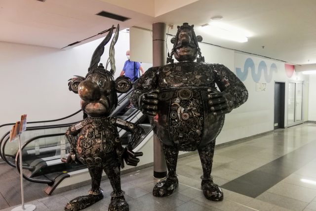 Oceloví obři - výstava soch z recyklované oceli v obchodním centru ve Zlíně | foto: Tereza Cedidlová,  Český rozhlas,  Český rozhlas