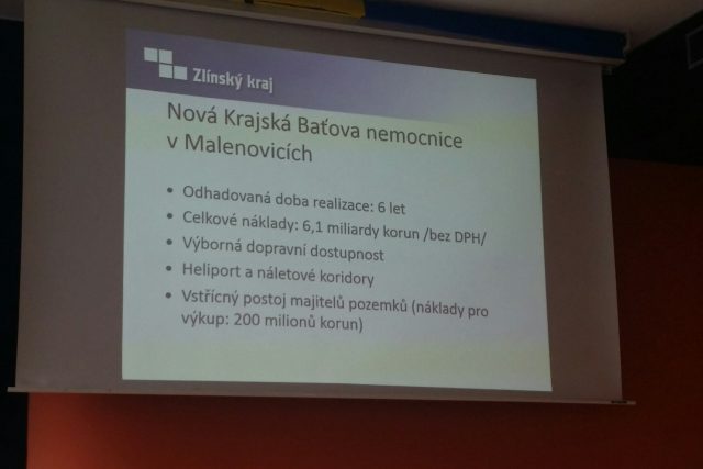 Prezentace stavby nové nemocnice v Malenovicích - plány v roce 2018 | foto: Pavel Sedláček