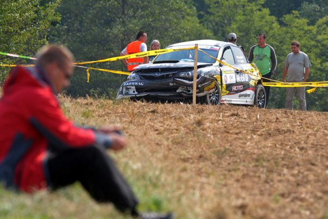 Nehoda při zlínské rally v roce 2012 | foto: Zdeněk Němec,  ČTK