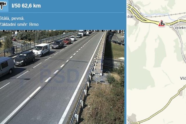 Omezení komplikuje dopravu u Uherského Hradiště | foto:  Ředitelství silnic a dálnic