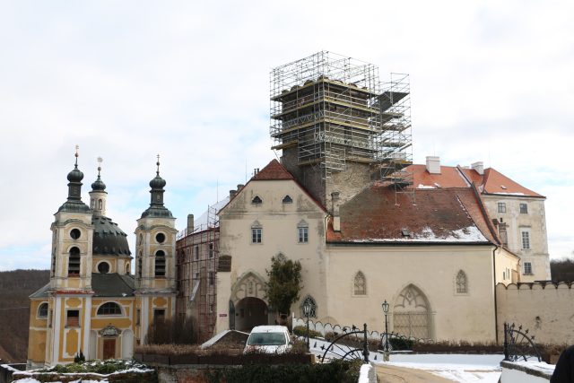 rekonstrukce věže zámku ve Vranově nad Dyjí | foto: Ludmila Opltová,  Český rozhlas Brno
