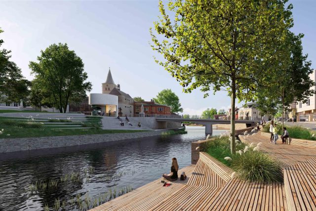 Architektonickou studii na náplavku ve Valašském Meziříčí zpracoval před několika lety světově oceňovaný ateliér CHYBIK+KRISTOF. | foto: město Valašské Meziříčí