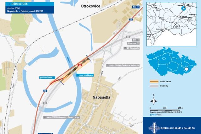 Plán výstavby mostu v Napajedlích  (D55) | foto: Ředitelství silnic a dálnic ČR