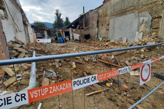 Výbuch rodinného domu v Koryčanech 15. 9. 2021 | foto: Michal Sladký,  Český rozhlas